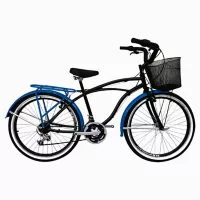 Bicicleta Urbana Sforzo Playera Hombre R26 18V Negro/Azul