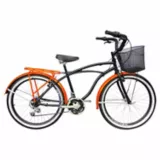 Bicicleta Urbana Sforzo Playera Hombre R26 18V Negro/Naranja