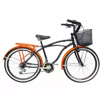 Sforzo Bicicleta Urbana Sforzo Playera Hombre R26 18V Negro/Naranja
