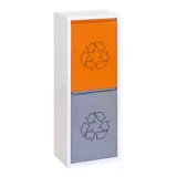 Armario Reciclar 2 Cubos Blanco/Naranja/Gris