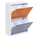 Armario Reciclar 4 Cubos Blanco/Naranja/Gris