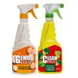 Limpiador Huevos Gemus Clean 500 ml + Lavador de Frutas y Verduras Clean Fruv 500 ml