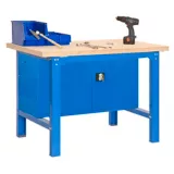 Banco de Trabajo + Almacenamiento Bt6 Plywood Locker 1500 Azul/Madera Carga Máx. 800 Kgs