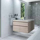 Mueble de baño Macao Latte 79x48 cm con lavamanos Bari hueso