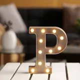 Lámpara Decorativa  Letra P Gris
