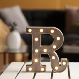 Lámpara Decorativa  Letra R Gris