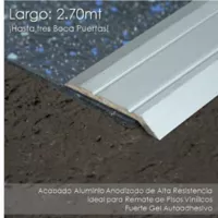 Rampa Autoadhesiva en Aluminio P/Vinyl-Plata 2.70 Mt