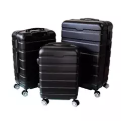 TRAVEL BAGS - Set x3 Maletas de Viaje en ABS Negro