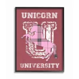 Cuadro Decorativo Unicorn Rosado University Enmarcado 28x36