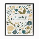 Cuadro en Lienzo Laundry Floral Enmarcado Arte Giclee 41x51