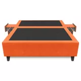Base Cama Multifuncional Dividida Semidoble 120x190cm Ecocuero Naranja