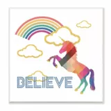 Cuadro Decorativo Believe Rainbow Unicorn Placa 30x30