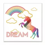 Cuadro Decorativo Dream Rainbow Unicorn Placa 30x30