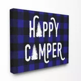 Cuadro en Lienzo Happy Camper Blue Black Plaid 61x76