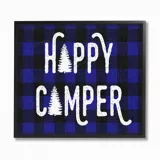 Cuadro en Lienzo Happy Camper Blue Black Enmarcado 28x36