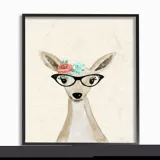 Cuadro en Lienzo Woodland Deer Glasses Enmarcado 41x51