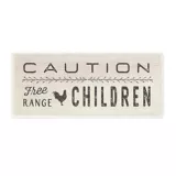 Cuadro Decorativo Caution Free Range Children Placa 18x43