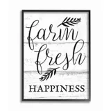 Cuadro en Lienzo Farm Fresh Happiness Black Enmarcado 41x51