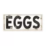 Cuadro Decorativo Eggs Tipografía Vintage Sign Placa 18x43