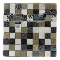 Mosaico Decorado Marmol vidrio 27.7cm x 27.7cm Negro