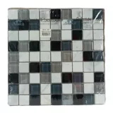 Mosaico Decorado Marmol vidrio 27.7cm x 27.7cm Blanco