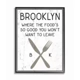 Cuadro en Lienzo Enmarcado Brooklyn Food 28x36