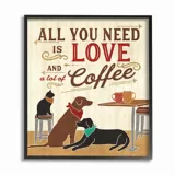 Cuadro en Lienzo Enmarcado All You Need Is Love Coffee 28x36