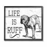 Cuadro en Lienzo Enmarcado Life Is Ruff con Bulldog 41x51