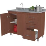 Mueble Para Cocina Modular Inferior 92 cm Alto x 120 cm Ancho x 52 cm Profundidad Cedro