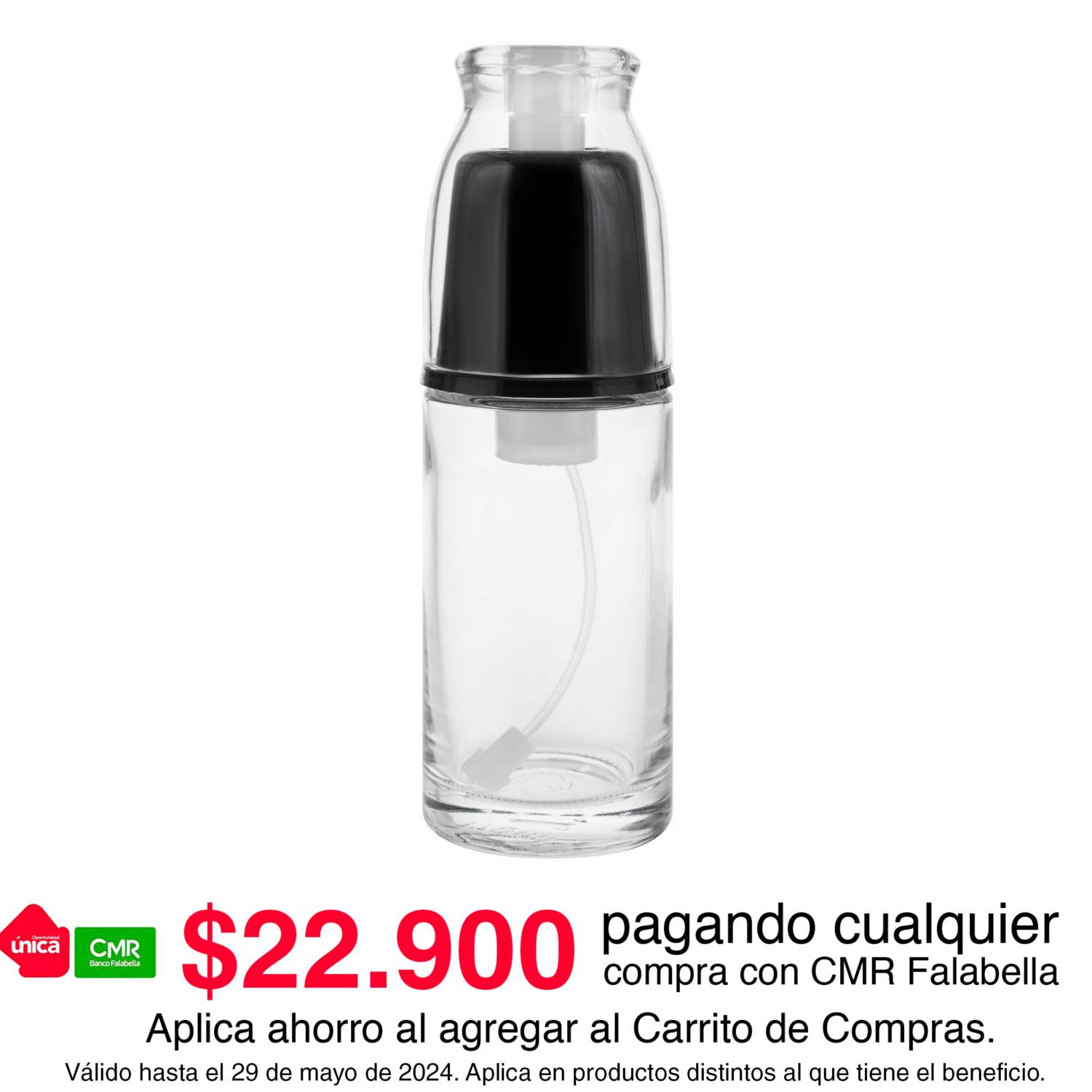 Botella de vidrio vinagre o aceite 25cm Boho Nature - Promart