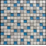 Mosaico x 3 Unidades Decorado Mármol Malla Vidrio 30.5cm x 30.5cm Marron