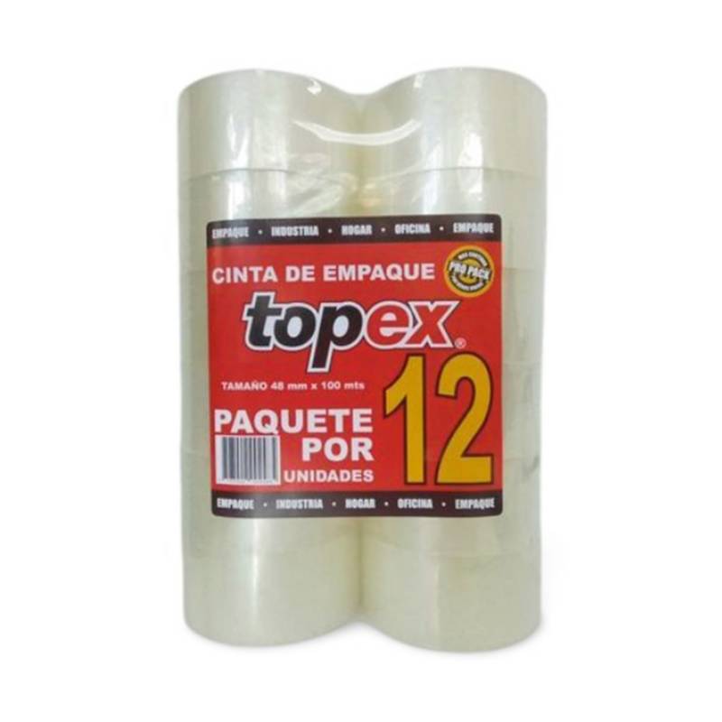 TOPEX - Propack Cinta Empaque 48mmx100m 12 Rollos