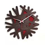 Reloj de Pared 007 34x34 cm Madera Garnica - Rojo