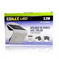 Ilumax Aplique Pared Led Solar Sensor 3.2W Blanca/Luz Amarilla