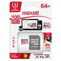 Maxell Tarjeta Micro SD 64 GB U3 Action Prouhs 3 Class 10