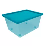 Caja Organizadora Broche Y Ruedas 47x31x62 cm 55 Litros Azul