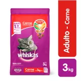 Alimento Seco Para Gato Adulto Carne Whiskas 3kg