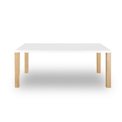 Mesa para Comedor Sevilla 90x150x78 Blanco Patas Natural - Homecenter