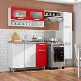 Cocina Integral Multipla 2.10 Metros Incluye Mesón Rojo