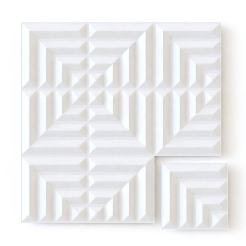 Pared Panel Decorativo 3D Estrella Blanco Caja x3m2 (12 Paneles 50x50 c/u)  WALL FORMS