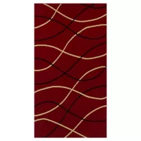 Just Home Collection Alfombra Bcf Rayas Rojas 120x170 cm
