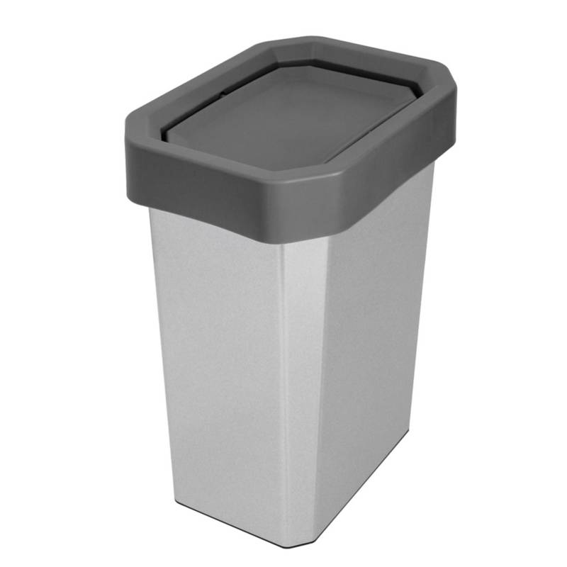 Papelera Tapa Vaiven 10 Lt Gris Inmold Estra 7388