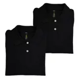 Set x2 Camisetas para Dama Tipo Polo M Negro