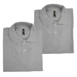 Set x2 Camisetas para Hombre Tipo Polo L Gris Jasped