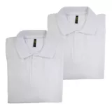 Set x2 Camisetas para Hombre Tipo Polo S Blanco