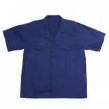 Camisa Industrial Hombre Dril Manga Corta L Azul
