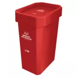 Caneca Plástica Residuos Peligrosos 53L Rojo Con Tapa Vaiven