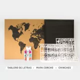 Tablero de Letras + Cuadro Mapa Corcho + Chinches