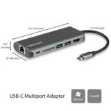 Dock Station USB-C HDMI Red SD Gris y Negro