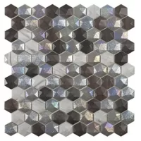 Mosaico Vidrio Elite Forest Mix 30.7x31.7cm Tonos de Grises